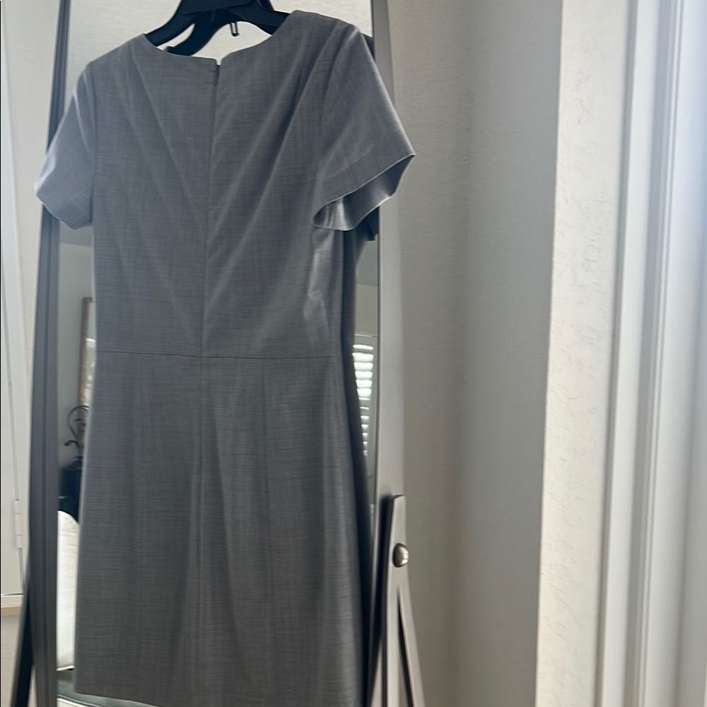 Theory Gray Sheath Mini Dress Crew Neck Short Sleeve - Picture 3 of 7